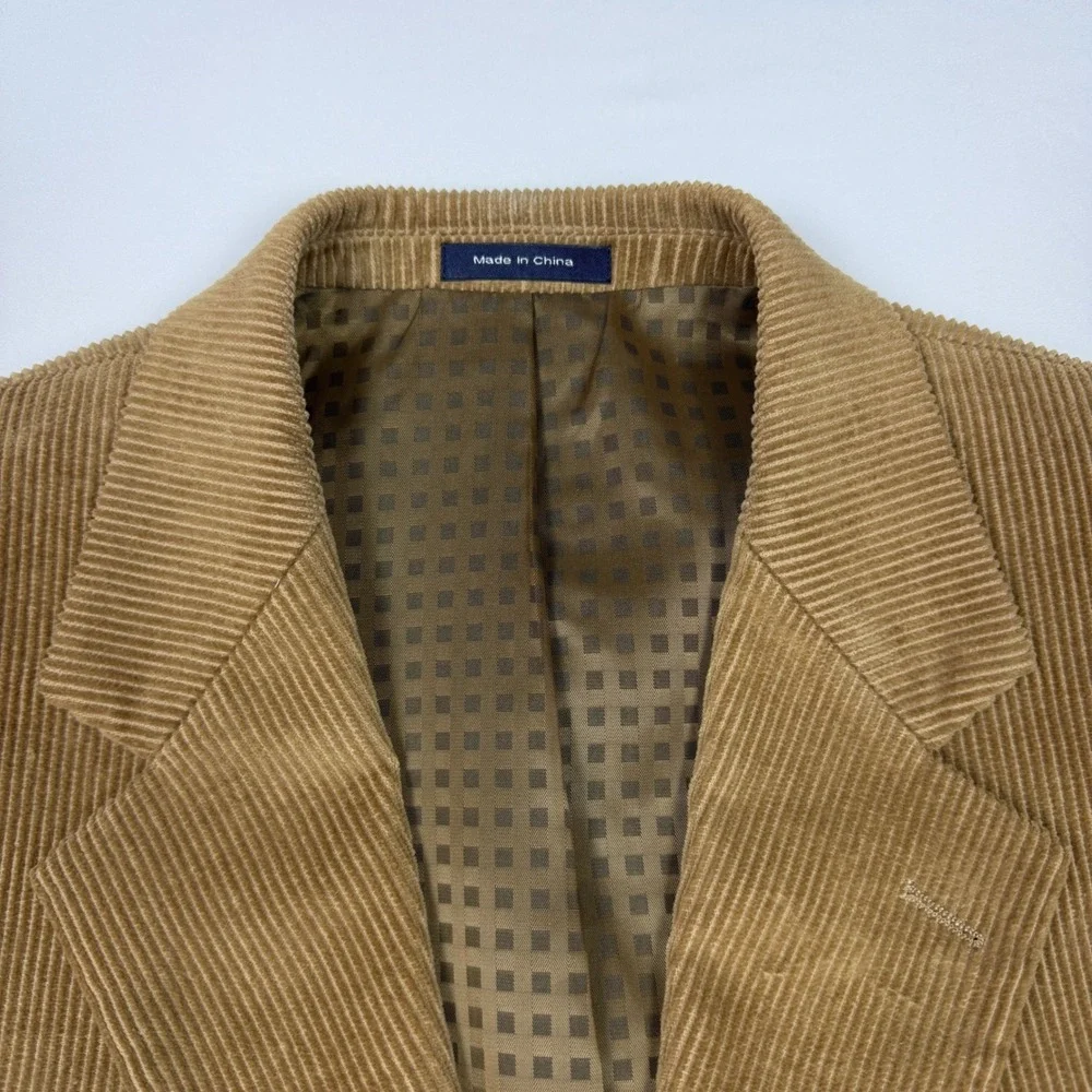 Roundtree & Yorke Corduroy Blazer Mens‎ 38R Tan Good Elbow Patches